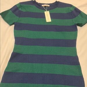 Copper Key Striped Green and Blue Women's Maxi Dress size XL NWT